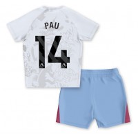 Dres Aston Villa Pau Torres #14 Preč pre deti 2023-24 Krátky Rukáv (+ trenírky)